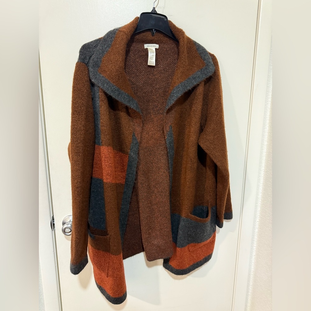 Max Studio Colorblock Patchwork Open Cardigan in … - image 1